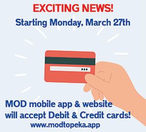 MOD service begins accepting debit & credit cards 3-27-23!