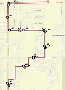 California #4 route and bus stop locations